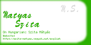 matyas szita business card